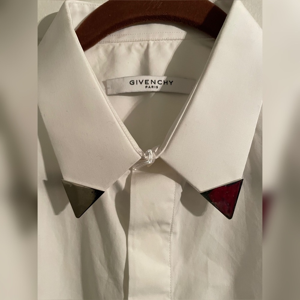 Givenchy METAL COLLAR TIP SHIRT sz L 41|16.5